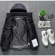 AVRIN Smart Heating Jacket – Men’s USB Heated Cotton Puffer Coat with Hood, Windproof Winter Jacket
