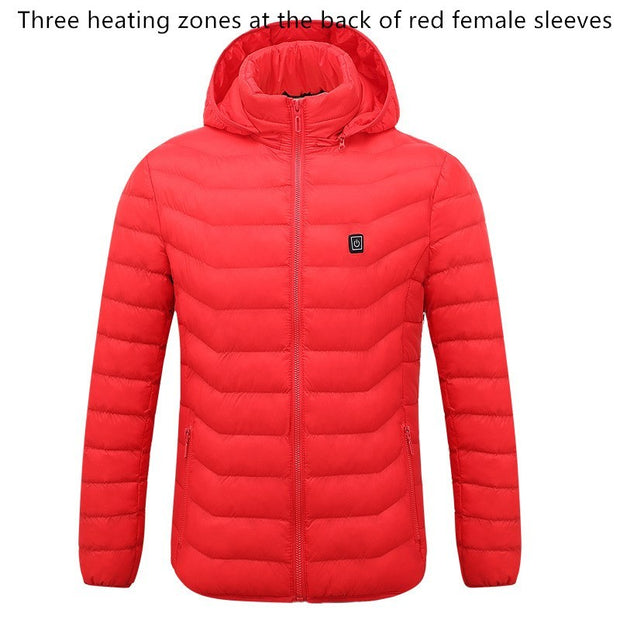 AVRIN Smart Heating Jacket – Men’s USB Heated Cotton Puffer Coat with Hood, Windproof Winter Jacket