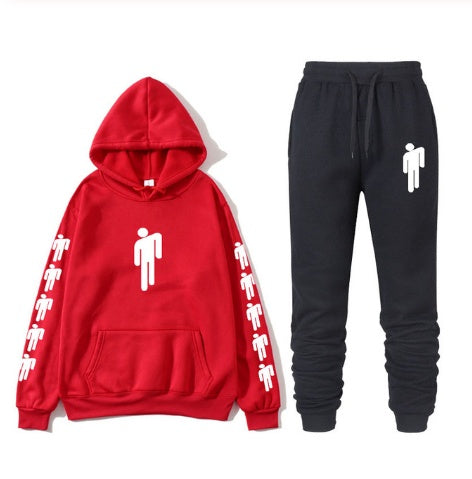 AVRIN Graphic Print Hoodie & Sweatpants Set – Unisex Hip-Hop Streetwear Tracksuit | Casual Winter Outfit