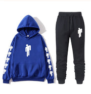 AVRIN Graphic Print Hoodie & Sweatpants Set – Unisex Hip-Hop Streetwear Tracksuit | Casual Winter Outfit