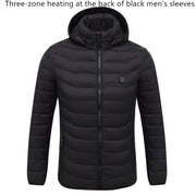 AVRIN Smart Heating Jacket – Men’s USB Heated Cotton Puffer Coat with Hood, Windproof Winter Jacket