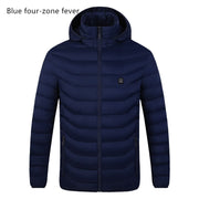 AVRIN Smart Heating Jacket – Men’s USB Heated Cotton Puffer Coat with Hood, Windproof Winter Jacket