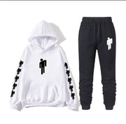 AVRIN Graphic Print Hoodie & Sweatpants Set – Unisex Hip-Hop Streetwear Tracksuit | Casual Winter Outfit