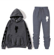 AVRIN Graphic Print Hoodie & Sweatpants Set – Unisex Hip-Hop Streetwear Tracksuit | Casual Winter Outfit