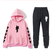AVRIN Graphic Print Hoodie & Sweatpants Set – Unisex Hip-Hop Streetwear Tracksuit | Casual Winter Outfit