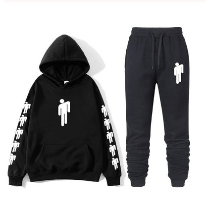 Avrin Graphic Print Hoodie & Sweatpants Set – Unisex Hip-Hop Streetwear Tracksuit | Casual Winter Outfit