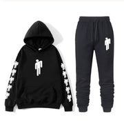 AVRIN Graphic Print Hoodie & Sweatpants Set – Unisex Hip-Hop Streetwear Tracksuit | Casual Winter Outfit