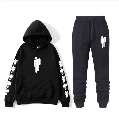 AVRIN Graphic Print Hoodie & Sweatpants Set – Unisex Hip-Hop Streetwear Tracksuit | Casual Winter Outfit