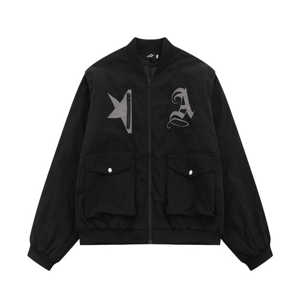 AVRIN Men’s Thick Baseball Jacket with Detachable Sleeves – Warm Cotton Varsity Coat | Winter Streetwear