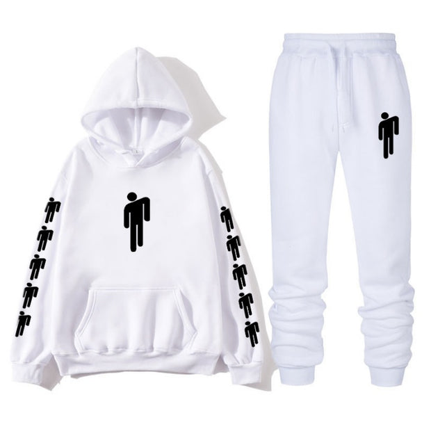 AVRIN Graphic Print Hoodie & Sweatpants Set – Unisex Hip-Hop Streetwear Tracksuit | Casual Winter Outfit