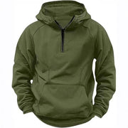 AVRIN Men's Hooded Retro Distressed Sweater – Heavyweight Long Sleeve Quarter-Zip Hoodie