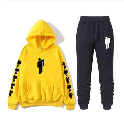 Avrin Graphic Print Hoodie & Sweatpants Set – Unisex Hip-Hop Streetwear Tracksuit | Casual Winter Outfit