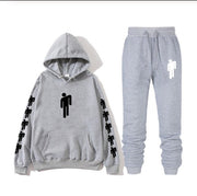 AVRIN Graphic Print Hoodie & Sweatpants Set – Unisex Hip-Hop Streetwear Tracksuit | Casual Winter Outfit
