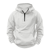 AVRIN Men's Hooded Retro Distressed Sweater – Heavyweight Long Sleeve Quarter-Zip Hoodie