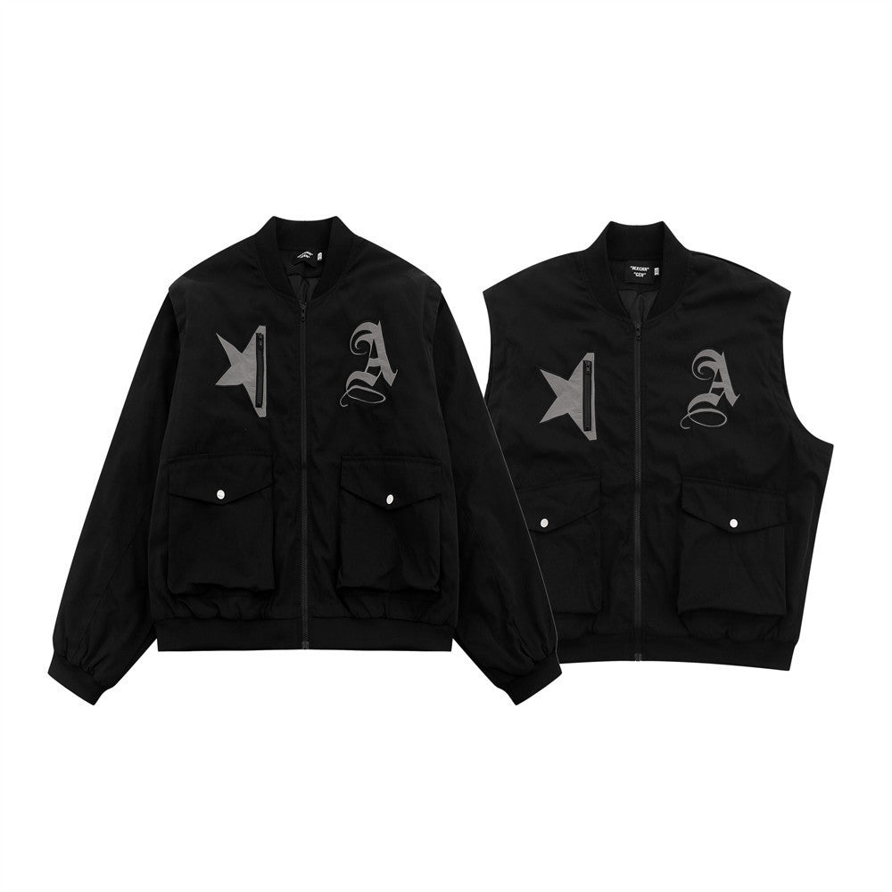 Avrin Men’s Thick Baseball Jacket with Detachable Sleeves – Warm Cotton Varsity Coat | Winter Streetwear