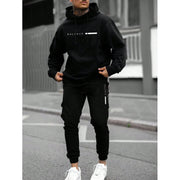 AVRIN Men’s Pullover Hoodie & Jogger Set – Loose Printed Sweater Tracksuit